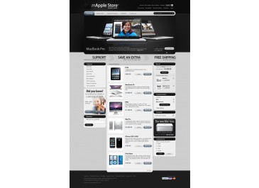 Magento 数码-电子产品－手机电脑Apple风格-黑色/银灰
